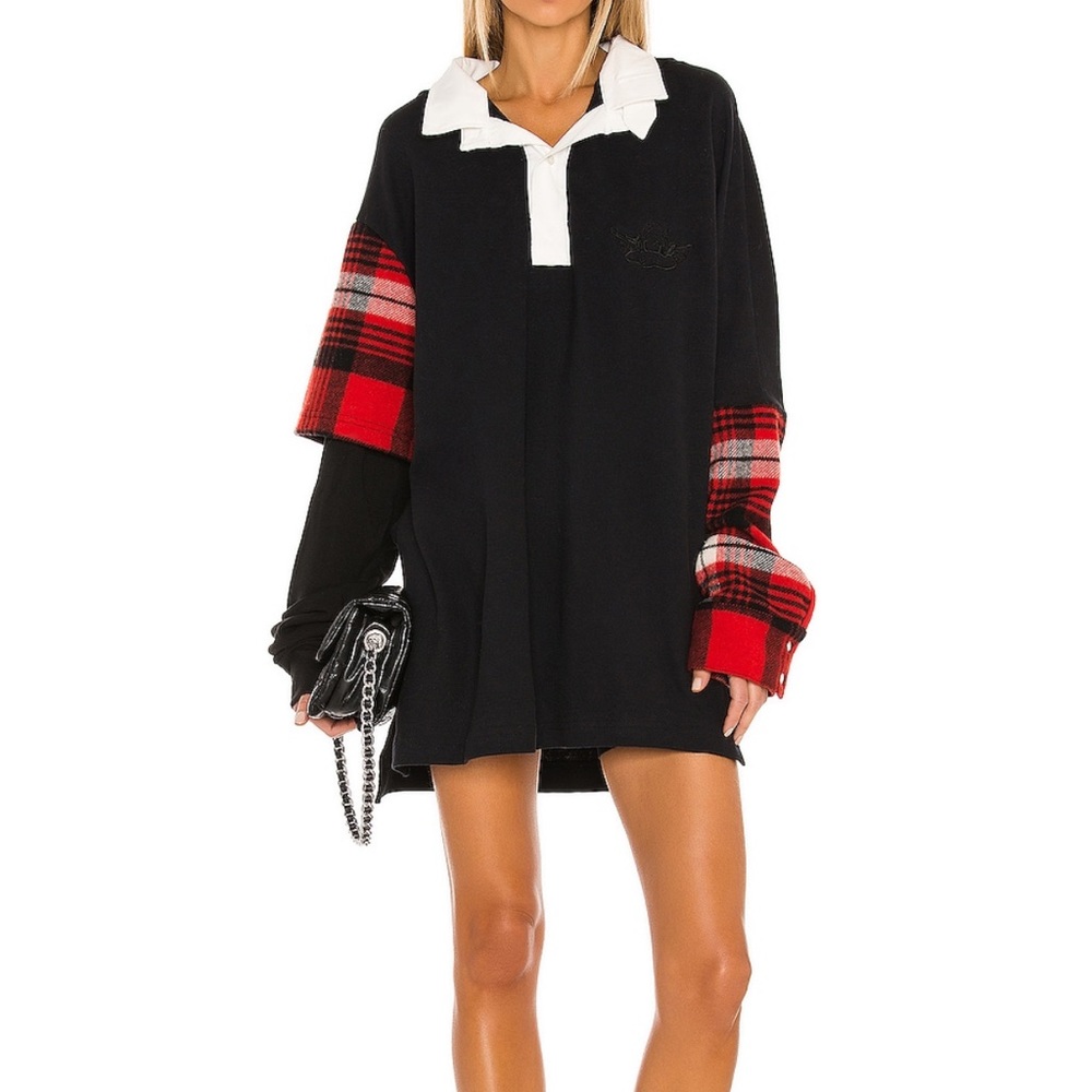 Boys Lie Black and Red Plaid Sweatshirt